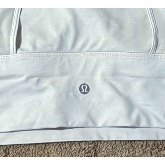 Lululemon Double Tap II Sports Workout Gym Bra White Luxtreme Mesh Size 8 - Picture 5 of 9